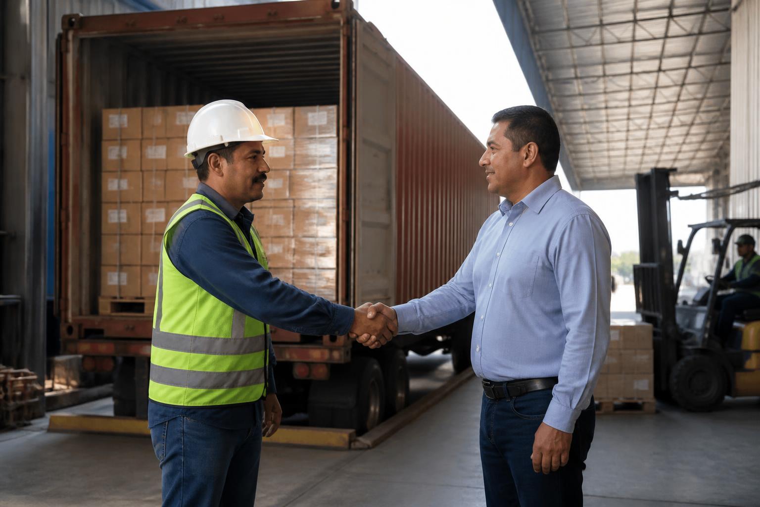 Coordinador de Pantaco Logistics entregando contenedor en CEDIS